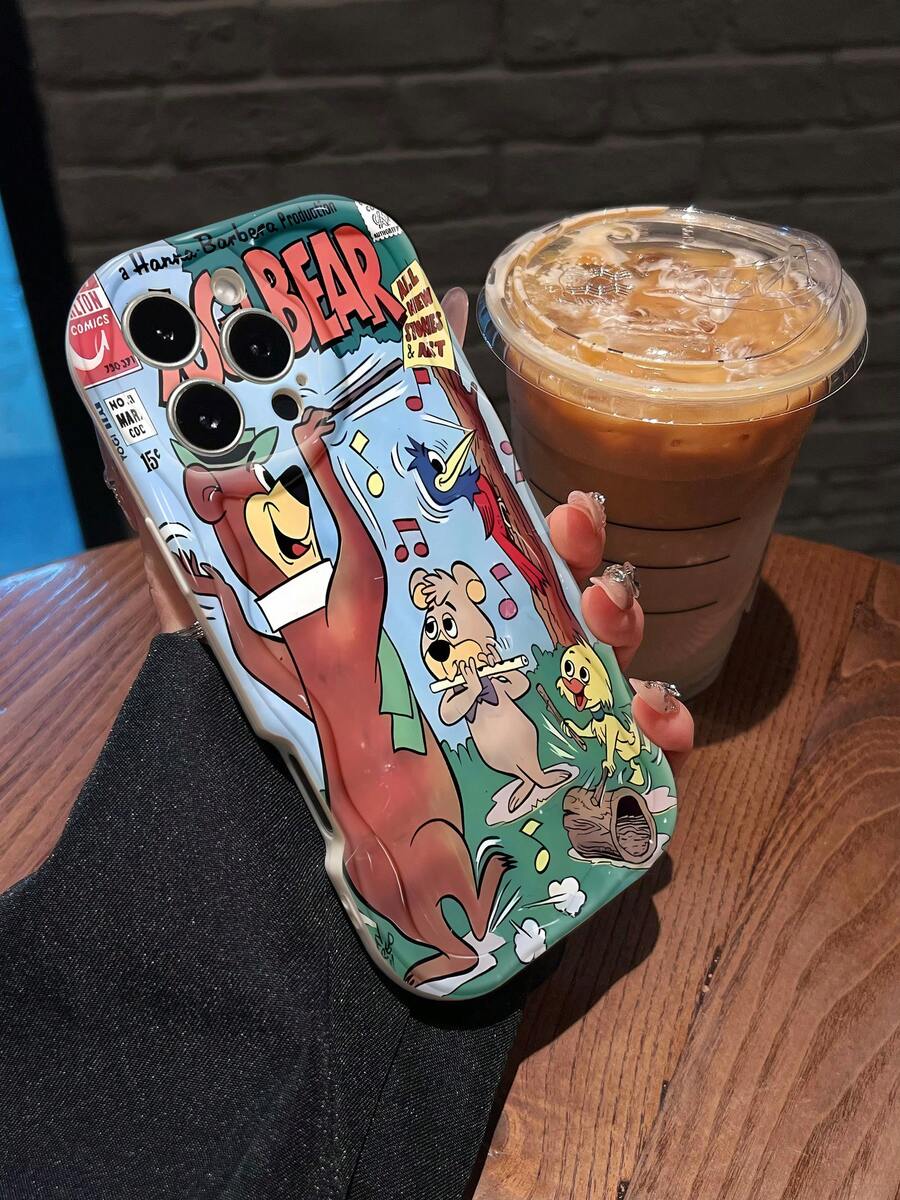 Musical Friends Phone Case Compatible With 17 16 Pro Max 15 Pro Max 13 And 12 Made Of TPU Material Providing Shock And Drop Protection With A Colorful And Playful Design A Perfect Gift For Fans Of Classic Cartoons And Beloved Characters - White - View 1
