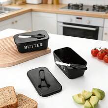 1 Set de boîte à beurre en plastique élégante avec couvercle, convient pour la cuisine, la pâtisserie ou les cadeaux, conception scellée pour éviter les déversements, peut être conservée au réfrigérateur, surface facile à nettoyer, convient pour la famille, les mariages, le camping, les fêtes - Multicolore - Voir 8