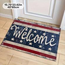 1PC Holiday Independence Day Gifts: Blue, White, And Red Striped Star Shaped Home Decor Carpet Mats, Entrance Mats, Door Mats, Soft Kitchen Mats, Bedside Carpets, Laundry Room Carpets, Machines - 1PC - Xem 7