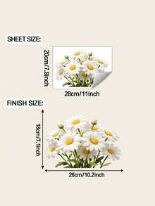 Stiker Jendela Bunga Daisy 3D - Stiker Jendela Bunga Daisy Putih Realistis dengan Bagian Tengah Kuning, Stiker Jendela Dua Sisi yang Dapat Dilepas untuk Dekorasi Rumah dan Kantor Musim Semi/Panas - Beraneka warna - View 5