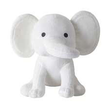 25cm/9.84in Soft Elephant Plush Stuffed Animal - Cute Fluffy Colorful Plush Toy (Multiple Colors: Pink/Blue/Purple/Rainbow) - Off White - View 10