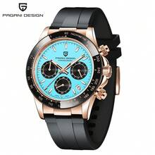 PAGANI DESIGN PAGANIDESIGN PD1664 Classic Chronograph Quartz Men Watch Stainless Steel Panda Dial Waterproof Ceramic Bezel Watch For Men - Rose Gold Sky Blue - View 7