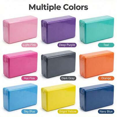 2개 EVA 요가 블록 단색 고밀도, 요가 필라테스, 명상, 쉐이핑, 다리 확장, 스트레칭 운동, 필라테스 박스, 유연성 향상, 홈 짐 및 훈련에 이상적, 가족 및 친구를 위한 완벽한 선물