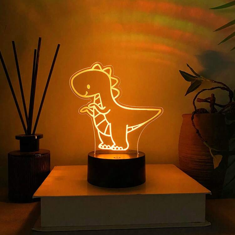 Đèn ngủ hình khủng long cá nhân hóa 1 chiếc, có thể khắc tên theo yêu cầu, trang trí phòng tạo không khí ấm cúng, quà tặng ngày lễ/kỷ niệm, điều khiển cảm ứng 7 màu. - Nhiều màu - Xem 7
