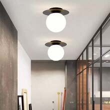 1个现代简约圆形球形吸顶灯，E27灯座，硬线连接，适用于阳台、入口、走廊、房间（不含灯泡） - 彩色 - 查看 3