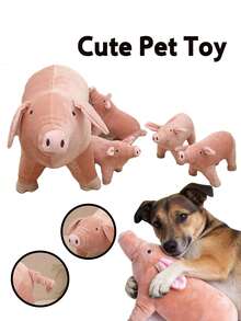 1pc Plush Pet Doll, Realistic Cute Piglet, Soft Material To Relieve Pet Separation Anxiety, Cat/Dog Sleeping Companion Doll, Friction Cleans Teeth, Chew Doll, Interactive Toss & Tug Games, Increases Pet Activity, Enhances Owner-Pet Bonding, Suitable For Home, Outdoor, Travel, Meets Pet Daily Needs, Pet Supplies, Pet Doll - Pink - View 2