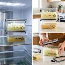 Garlic And Onion Container 460ml Multipurpose Jar With Airtight Seal And Click Closure | Food Storage Container + Variations - Garlic + Onion - View 2