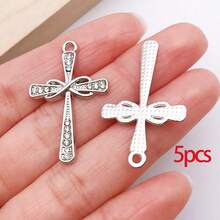 5/30颗水钻合金十字架吊坠，水晶金色流苏，适用于DIY项链、耳环、手链等工艺品制作 - 彩色 - 查看 37