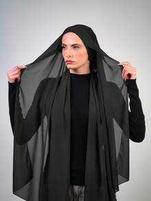 1pc Instant Chiffon Hijab With Undercap, Silky Soft Breathable Fabric, Jersey Hijab Al-Amira, Suitable For Daily Wear, Festivals, Prayers, Pilgrimages - Multicolor - View 1