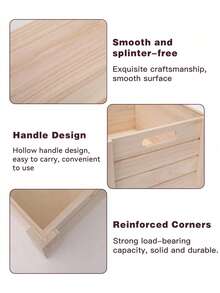 1 chiếc/3 chiếc hộp gỗ thủ công kiểu cổ điển có thể xếp chồng lên nhau, thích hợp để đựng đồ trong nhà nông thôn, nhà bếp, phòng tắm, phòng khách và tủ quần áo, đồ dùng nhà bếp, đồ dùng cần thiết cho kỳ nghỉ, đồ dùng nhà bếp. - Nhiều màu - Xem 5