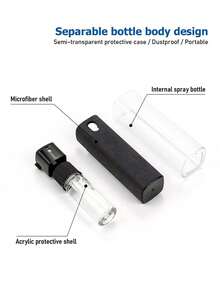 Multi-Functional Cleaning Set (Spray Bottle + 5pcs Cleaning Spiral Brushes + Dust-Free Cloth), Screen Cleaner For Phones, Tablets, Keyboards, Earphones, Dust Removal Tools - View 4