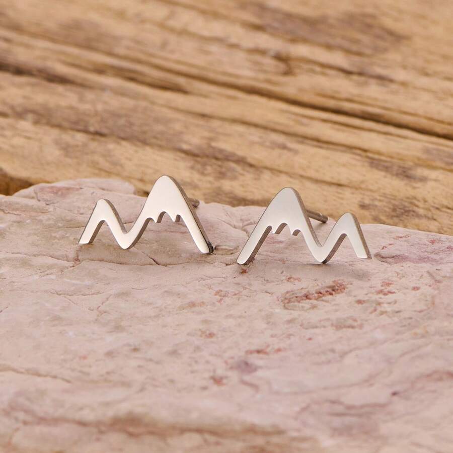 1 par de pendientes de botón con forma de pico, que se pueden combinar con ropa casual o de estilo minimalista. Son adecuados para el uso diario o como regalo de joyería para cumpleaños. - GED827 - Ver 1
