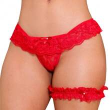 Set Of 3 Lace Panties + 3 Sexy Leg Warmers - 彩色 - 查看 6