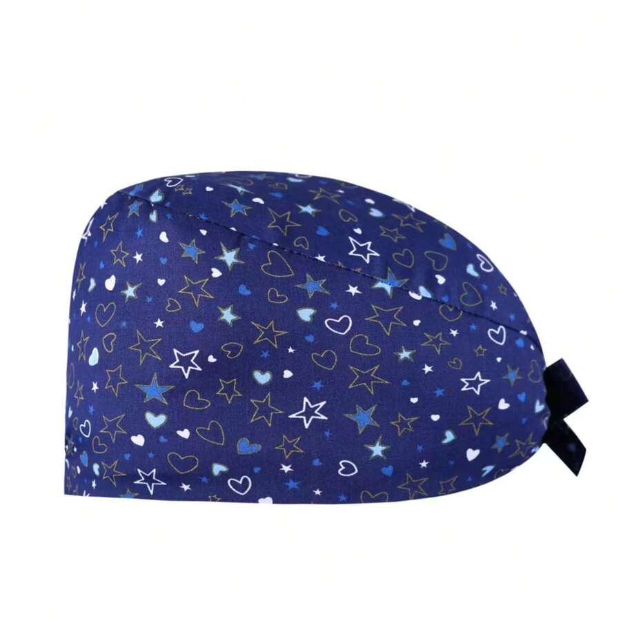 Adjustable Tail Star & Heart Print Women's Visor Cap - Multicolor - View 1