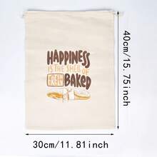 1pc Handmade Linen Bread Bag, Reusable With Drawstring Design, Suitable For Storing Toast, Bread, Sandwiches, Keeps Them Fresher Longer - Multicolor - View 13