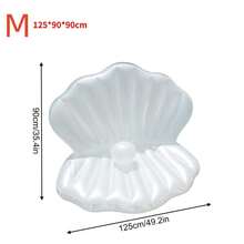 1个巨型贝壳充气游泳圈，豪华贝壳造型成人休闲漂浮圈，适用于游泳池、海滩和夏季水上活动 - 彩色 - 查看 3