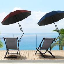 UPF50+ 可调节通用夹式遮阳伞，便携式雨伞，手动开合，适用于沙滩椅、高尔夫球车、婴儿车、露台等。 - 如圖 - 查看 5