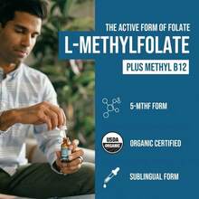 L Methyl Folate 15mg + B12 Pro Strength, Liquid 5-MTHF Form, Supports Mood, Methylation, & Cognition Supplement Energy Levels Vitamin Methylcobalamin - 150ml - 查看 5