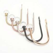 Soporte de lazo de brazo de borla de corbata de Metal para el hogar, accesorios de suspensión de decoración de pared de ventana en forma de U, moda - E - Ver 5