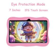 Qetupa 7-Inch Children's Tablet PC, Astronaut Android 13 A133 Quad-Core 1.6GHz Processor, 2GB RAM+32GB ROM, 1024*600 IPS Touchscreen, 3000mAh Battery, 0.3MP+2.0MP Dual Camera, 2.4G 802.11b WiFi, With Parental Control, Educational Games, Shockproof Protective Case, Best Christmas, Halloween, Birthday Gift (Adapter Not Included) - Pink - View 2
