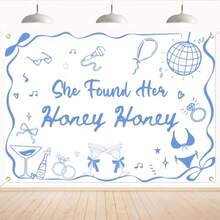 She Found Her Honey Honey Backdrop - Mamma Mia Theme Bachelorette Banner Tapestry Disco Bach Photo Backdrop Dancing  Bridal Shower Party Decor Brides Last Disco Decorations 7x5ft - Blue - 查看 2