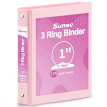 Binder 3 Ring 1 Inch 1 Pack Clear View 1" Binder Three Ring PVC-Free Fit 8.5x11 Inches For School Or Office Supplies Pink - Pink - 查看 7