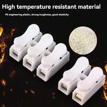25pcs/50pcs Multi-Size Options, Quick Connector, Push-Type Connector, 2-Pin Flame Retardant LED Light Connector, CH-2, CH-3 Quick Wiring Terminal, 2-Position Press-Type Wire Clamp Terminal, Lamp Self-Locking Terminal Connector, Wiring Tool - 25 Pcs - View 9