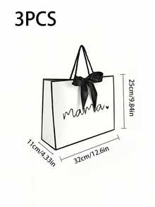 Mother's Day Gift Bag, Paper Gift Bag With Handle, Wedding Birthday Mother's Day Gift Packaging Bag With Bow Ribbon - Tote Bag - View 7