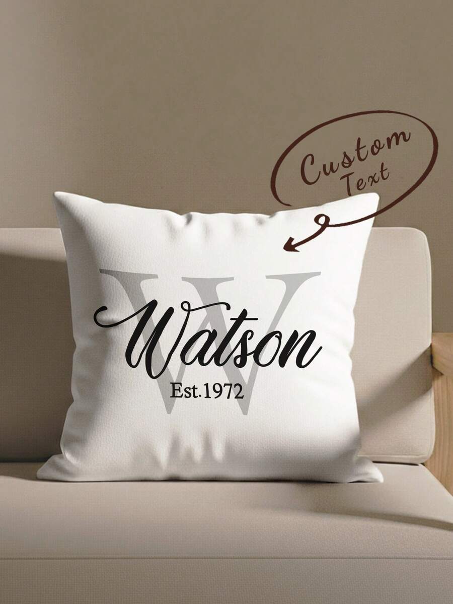 1pc Customizable Personalized Text Printed Double-Sided Throw Pillow Cover, Suitable For Mother's Day, Father's Day, Thanksgiving, Teacher's Day, Great Gift For Family And Friends - Multicolor - View 1