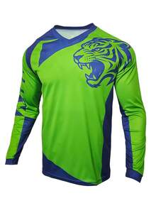 DONUTFOX 2026 New Creative Tiger Head Design Motorcycle Riding Long Sleeve T-Shirt Off-Road Motorcycle T-Shirt Men's Riding Shirt Men's Fitness Shirt - Green - View 2