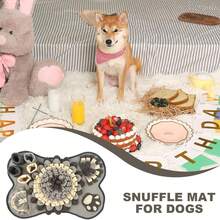 Dog Sniffing Training Mat, Interesting Dog Feeding Mat, Soft Polyester Dog Treat Dispensing Mat, Non-Slip Washable Pet Feeding Mat Suitable For Small And Medium Dogs - Grey - View 3