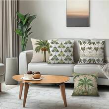 4pcs Middle Eastern Style Leaf & Elephant Pattern Single-Sided Print Throw Pillow Covers, Decorative Pillow Covers Suitable For Living Room Sofa Bedroom, Pillow Inserts Not Included - Multicolor - View 5
