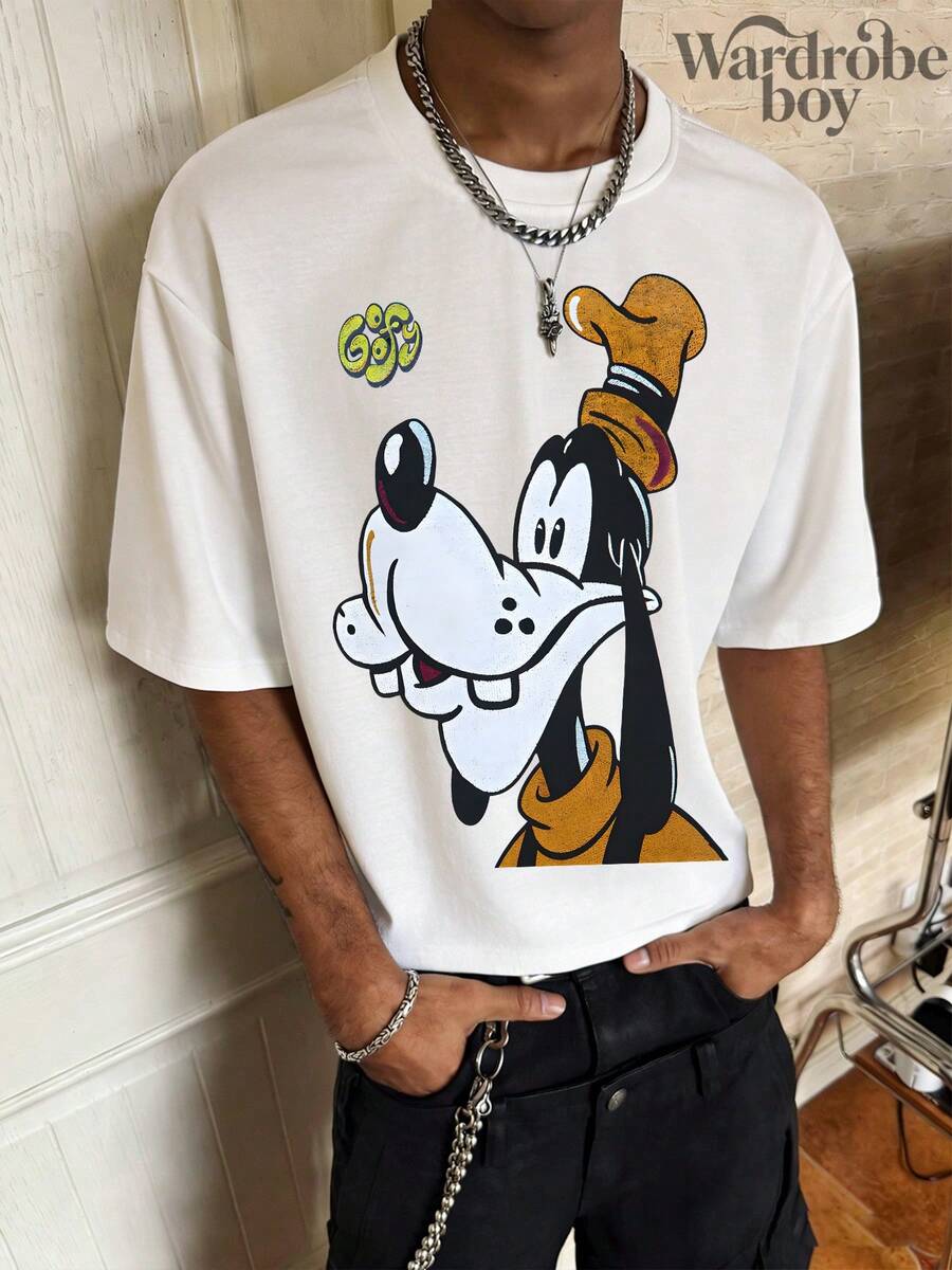 Disney Printed T-Shirt,Disney Golf Print Short-Sleeve T-Shirt, Unisex,High-Quality Pure Cotton T-Shirt,Suitable For All Seasons, Comfortable And Breathable| Exquisite Design | The Best Choice For Giving Gifts - 白色 - 查看 1