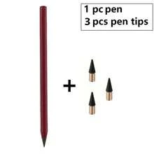 1 Bút chì + 3 Ngòi bút bi - Bút chì kim loại công nghệ mới, viết không giới hạn, bút vĩnh cửu, bút chì ma thuật, dùng để phác thảo, vẽ tranh, viết, đồ dùng văn phòng phẩm, đồ dùng học tập, văn phòng phẩm. - Bộ - Xem 12