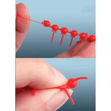 100/200pcs Soft Flexible Fishing Lures With Tail Design, Reusable, Suitable For Bottom Fishing - Red - View 3