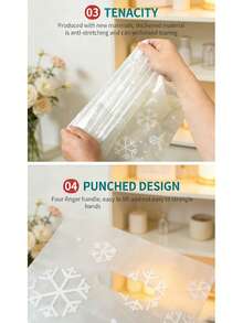 Túi quà tặng tiệc cưới, túi đựng đồ ăn mang đi dùng một lần hình bông tuyết Giáng sinh, bao bì thực phẩm bằng nhựa cho kẹo, bánh quy, bánh mì, bánh ngọt. - Xem 7