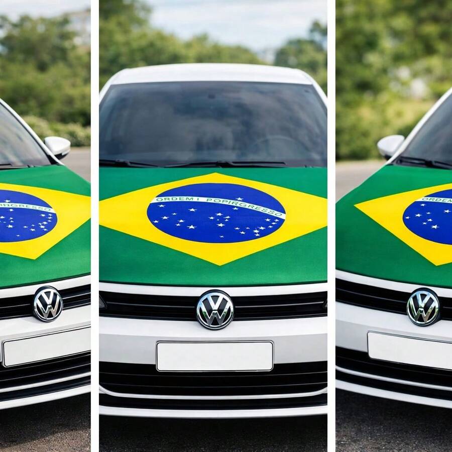 Universal Brazilian Flag Kit For Car Hood - Fans Of The Hexa World Cup - 引擎蓋罩 - 查看 1