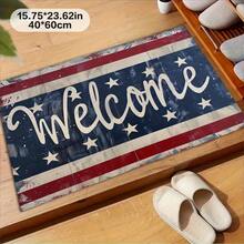 1PC Holiday Independence Day Gifts: Blue, White, And Red Striped Star Shaped Home Decor Carpet Mats, Entrance Mats, Door Mats, Soft Kitchen Mats, Bedside Carpets, Laundry Room Carpets, Machines - 1PC - Xem 13