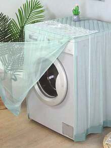 1pc Lace Edged Washing Machine Cover, Side Opening Design, Fits 8-10kg Fully Automatic Washing Machine, Home Appliance Dust Cover Storage - Multicolor - View 7