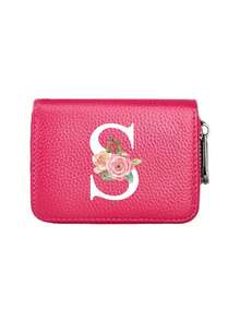 1 pieza Tarjetero con cremallera y flor de rosa, Cartera con cremallera de gran capacidad y múltiples compartimentos para tarjetas, Bolsa portátil para almacenar tarjetas de crédito y monedas, Cartera con cremallera de moda, Billetera corta de negocios casuales con ranuras para tarjetas, Billetera corta unisex, Mejor regalo para el Día de San Valentín, Ramadán, Pascua y Año Nuevo - Multicolor - Ver 15