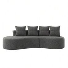 Sofas & Couches - Dark Gray + Linen + Foam + 3 Seat - View 7
