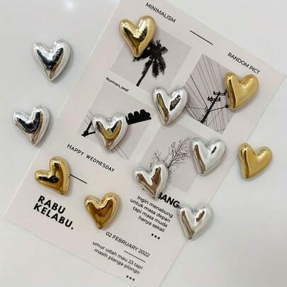 1pc/4pcs/7pcs/9pcs/13pcs/15pcs Heart Shaped Refrigerator Magnets, Cute Fridge Magnets, Whiteboard Stickers, Decorative Refrigerator Magnets, Adorable Office & Kitchen Stickers, Kitchen Supplies, Home Decor, Suitable For Refrigerator, Message Board, Office Decor, Living Room Decor, Car Decor, Cute Animal Magnets - Oval Decorative Magnets For Kitchen, Office, Whiteboard, Storage Cabinet, Dishwasher, Christmas, Mother's Day, Graduation Gifts, Cute Design, Colorful Accents