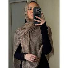 1pc Women's Scarf With Bohemian Crocodile Skin Print Hijab, Suitable For Daily Wear For Dress - 駝色 - 查看 3