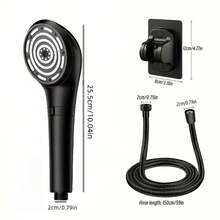 Vòi sen cầm tay 3 chế độ tạo bọt nano, lọc nước tại nhà và làm mềm da, ống dẫn chống nổ 150cm + bộ giá đỡ không cần khoan, súng sen đa chức năng cho phòng tắm, quà tặng ngày lễ sáng tạo. - Đầu vòi sen - Xem 11
