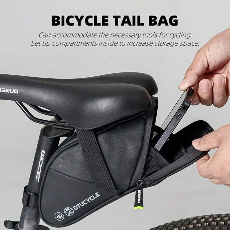 Premium Bicycle Tail Bag With Anti-Sway Stabilizing Strap, Waterproof Bicycle Saddle, Professional Rider Compact Saddle Storage, Suitable For Daily City Commuting And Long-Distance Touring, Sports Cycling Wedge Bag, Bicycle Bag And Pannier. - Multicolor - View 1