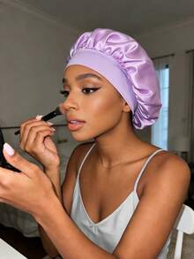 Women's Satin Sleep Cap, Soft Silk Sleep Hat Suitable For Curly Hair, Adjustable Sleep Hair Cap Fits Various Hairstyles - Multicolor - View 2