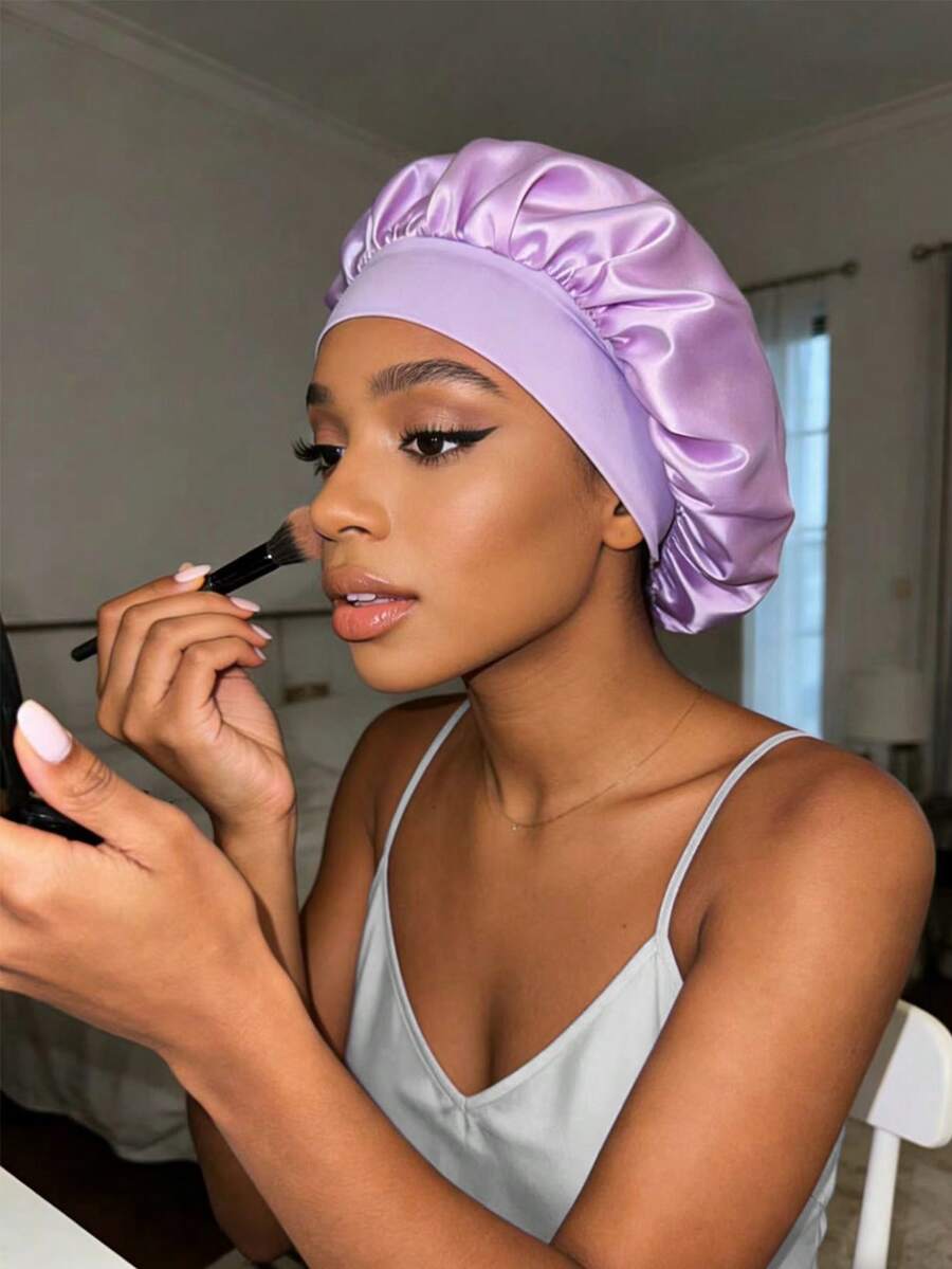 Women's Satin Sleep Cap, Soft Silk Sleep Hat Suitable For Curly Hair, Adjustable Sleep Hair Cap Fits Various Hairstyles