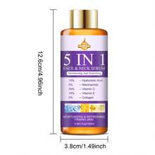 SUMIFANG 五效合一面部及颈部精华液，深层补水，改善肌肤水分，减少干燥，提亮肤色，淡化色斑，修复肌肤屏障，强效抗氧化保护，焕发光彩并舒缓修护，100毫升 - Collagen - 查看 6