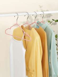 30pcs Pink Clothes Hangers Adult-Sized Non-Slip Rubber Coated Metal Hangers For Easy Wardrobe Organization And Efficient Closet Management, Suitable For Shirts Jackets And Coats, Rounded Grooves Design To Prevent Slips And Creases, Durable Space-Saving Hangers Ideal For Home Laundry Wardrobe And Travel Use - Multicolor - View 6