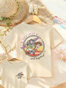 Disney Children's Fashion T-Shirt 2-14Y Boys Girls Lightweight Casual Top For School Vacation Weekend Outfit Express Delivery - 杏色 - 查看 1